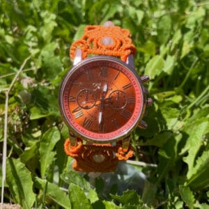 Montre bracelet en micro macramé